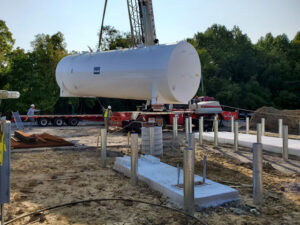 Above-ground fuel tank (AST) installation in Southfield, Michigan